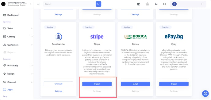 Set up a Stripe payment method 1 additional