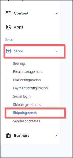 shipping zones